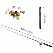 1Pc Emergency Mini Fishing Rod - Pen Shape Foldable 1m Aluminum Rod With Instant Reel - Multi-Purpose Tool For Flood Prevention/2025 Fishing/Off-Grid Survival - Must-Have For RV Life, Standard Metal Gear, Outdoor Emergency Kit, Compact Survival Tool - Multicolor - View 16