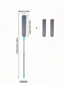 1 件可调节清洁掸子，清洁刷伸缩缝隙除尘器，超细纤维掸子，带延长杆的除尘刷，适用于床。高天花板家具底部家用缝隙除尘器，伸缩缝隙除尘器，干湿两用清洁 - 多功能除尘刷，适用于沙发、床和家具 - 清洁用品 - 藍色 - 查看 11