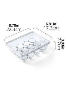 1 Estante de almacenamiento de huevos de PET con múltiples especificaciones, 14 y 12 rejillas transparentes para refrigerador para ordenar huevos, se pueden apilar contenedores de protección de huevos, adecuado para salas de almacenamiento, refrigeradores y cocinas - transparente - Ver 9