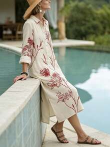 Isle Nomé Women's Short Printed Vacation Dress For Summer - Multicolor - View 5