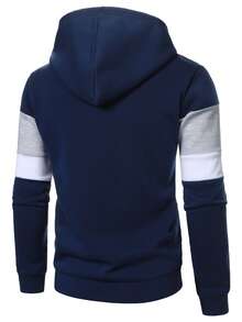 Manfinity Homme Sudadera con capucha con cordón y estampado de letras en color contrastante para hombres - Multicolor - Ver 2