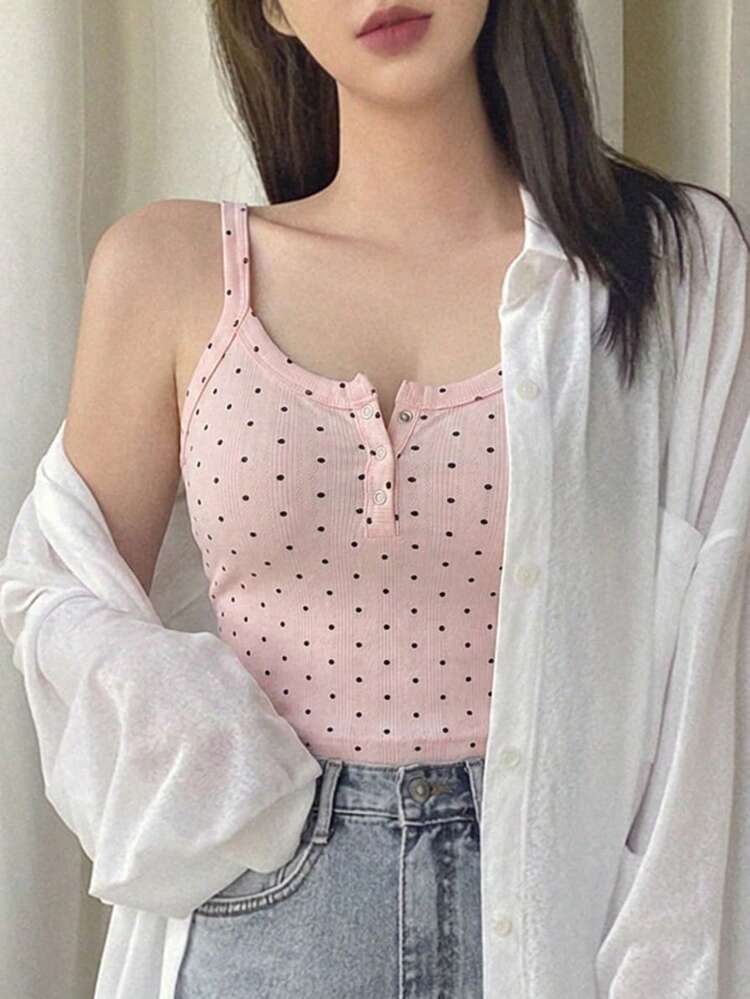Women's Summer Casual Polka Dot Print Camisole
