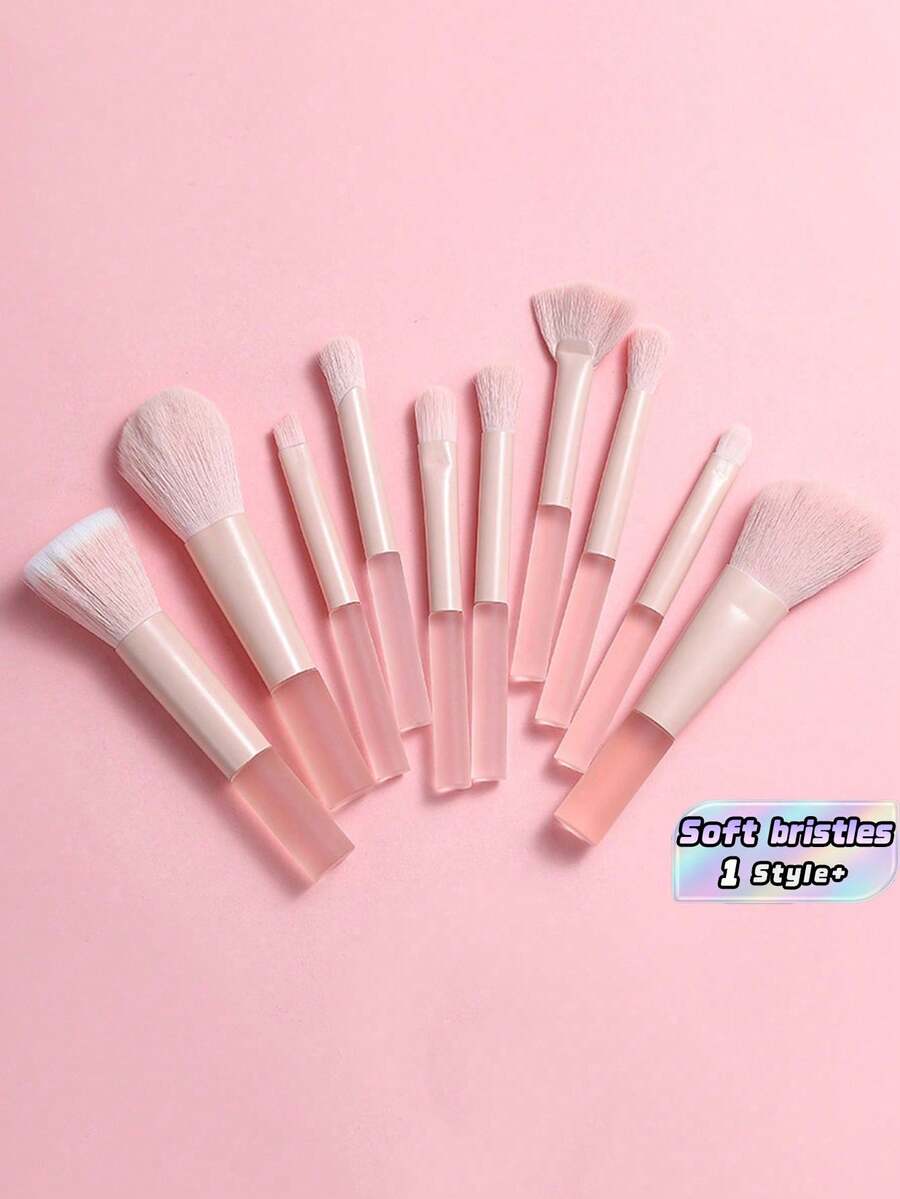 10件組化妝刷全套組 底妝腮紅眼影眉毛修容唇部鼻影刷 專業化妝工具 女用 家用旅行日常使用 禮盒完整收藏 - 粉色 - 查看 1