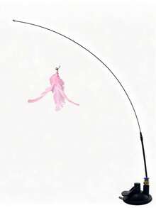 Juguete de varita con plumas para gatos con ventosa extraíble y fuerte, ancla de suelo resistente para juego interactivo, sin necesidad de batería para ejercicio y entrenamiento de caza en interiores, juguete duradero para diversión individual o de vínculo para gatitos - Multicolor - Ver 9