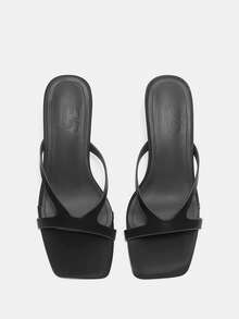 CUCCOO CURVES Women's Shoes Simple And Fashionable Black Fattened Large Size Wide Last Slippers - Black - View 9