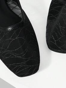 MOTF PREMIUM Sepatu flat minimalis nyaman untuk wanita, serbaguna untuk bepergian, cocok untuk Halloween dan Natal. - Hitam murni - View 5