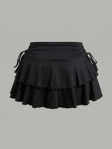 SHEIN EZwear Bộ đồ gồm 2 món màu hồng nhạt và xám đen, kiểu dáng thường ngày, thích hợp cho người có thân hình mũm mĩm, thích hợp cho mùa xuân/hè. - Màu Hồng baby - Xem 5