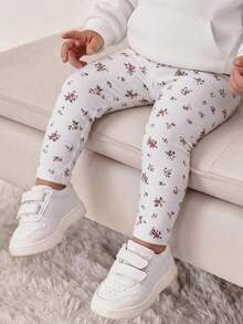 SHEIN Baby Girls Leggings For Toddlers Assorted Prints Comfortable Toddler Girls Pants Set With Floral Stripe Polka Dot Designs Cute Baby Girls Leggings Soft Stretchable For Everyday Wear,Leggings For Baby Young Girls Pants Sets Baby Leggings Pack Baby Clothes Leggings For Babys,Baby Girls Clothing,Baby Girls Bottoms - Multicolor - View 6