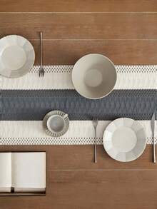 1 pièce Chemin de table macramé bohème avec glands crème et gris. Décoration de salle à manger, chambre, rustique, douche de mariage, ferme. Tapis de table pour mariage. Cadeau de décoration multiple tailles - Gris - Voir 9
