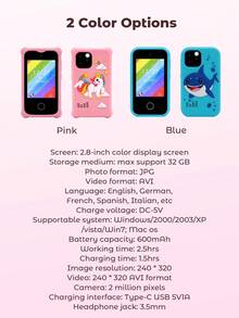 Teckwe Children's Mobile Phone,ABS&Silicone,2.8-Inch IPS Screen, 600 MAh, Type-C USB 5V/1A, 2MP - Multicolor - View 6
