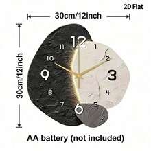 1 PIEZA Reloj de pared decorativo abstracto y creativo, movimiento de cuarzo súper silencioso, sin tic-tac, adecuado para decorar relojes en salas de estar, dormitorios, oficinas, restaurantes y cafeterías, regalo decorativo perfecto para amigos y familiares, decoración del hogar, decoración de la habitación - 1pc - Ver 19