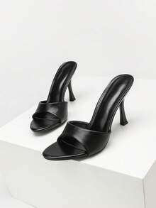 CUCCOO SZL Women's Fashionable And Versatile Outdoor High-Heeled Slippers, Suitable For Christmas And Spring Festival, Spring And Summer Party And Dance Vacations And Daily Wear - Black 1 - View 5