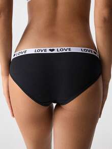 Loungeista 6pcs/Pack Women's Low Waist Panties Set, Letter Waistband, Comfortable, Sexy Seamless Underwear, Solid Color Shorts, Suitable For Halloween, Autumn - Multicolor - View 3