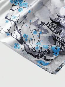ROMWE MEN Anime Boxer da uomo stile giapponese con stampa - Bianco - Visualizzare 6