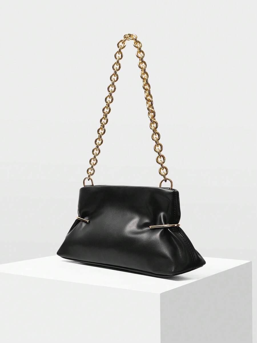 MOTF LADIES SHOULDER BAG, EXQUISITE AND SIMPLE COMMUTER CLUTCH BAG - Black - View 2