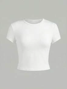 SHEIN Girlism 青少年女孩 4件組 素色針織圓領休閒T恤套裝 - 彩色 - 查看 6