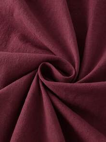 SHEIN LUNE 酒紅色無袖V領刺繡女款休閒老錢風1950年代復古襯衫 度假夏季 - 酒紅色 - 查看 3
