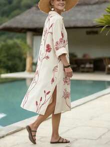 Isle Nomé Women's Short Printed Vacation Dress For Summer - Multicolor - View 2