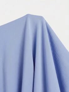 SHEIN 少女休闲粉色针织吊带瑜伽腰A字迷你连衣裙，适合情人节、派对、返校、毕业典礼等场合，独家款 - 藍色 - 查看 5