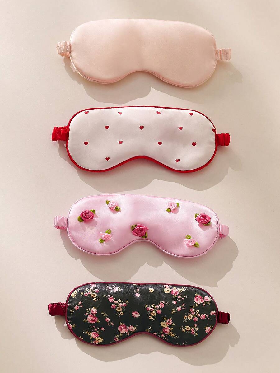 SHEIN 1 Piece Silk Sleep Shading Breathable Large Intestine Elastic Eye Mask - Multicolor - View 1