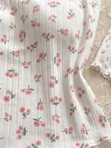 SHEIN Casual Underwear&Sleepwear 女士碎花吊带背心和短裤睡衣套装 - 白色 - 查看 5