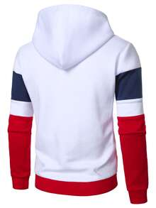 Manfinity Homme Men's Letter Print Long Sleeve Drawstring Pocket Hoodie Sweatshirt - Multicolor - View 2