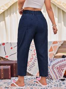 EMERY ROSE Pantalones casuales de moda con lavado al tobillo - Azul Marino - Ver 2