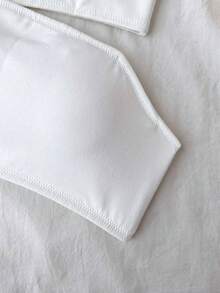 SHEIN 青少年女孩 白色 時尚簡約舒適 無肩帶 聚酯纖維彈性纖維黏膠纖維 抹胸上衣 2件組 - 白色 - 查看 4