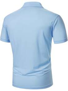 Calvornis Camisa polo de moda para hombre con diseño de botones de manga corta y contraste de color, para ceremonia - Multicolor - Ver 2