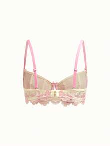 PetitDoll Sweet & Cute Dual-Tone Lace Wireless Bra - Yellow - View 4