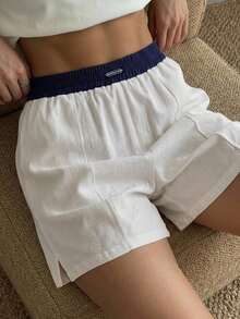 DAZY Women's Colorblock Casual Daily Home Shorts Fall - White - View 13