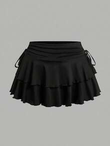 SHEIN EZwear Bộ đồ gồm 2 món màu hồng nhạt và xám đen, kiểu dáng thường ngày, thích hợp cho người có thân hình mũm mĩm, thích hợp cho mùa xuân/hè. - Màu Hồng baby - Xem 6