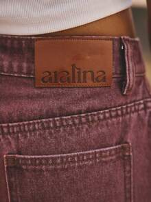Aralina Conjunto de 2 piezas para mujer de verano / invierno con top de mezclilla fruncido con detalle de lazo y shorts, atuendo lindo para salir y vacaciones, estilo Y2K Estocolmo - Color caoba - Ver 6