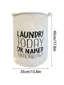 1pc Polyester Laundry Basket, Modern Letter Graphic Laundry Basket For Homelaundry Hamper,Washing Basketbathroom Organizer,Basket,Storage Basket,Foldable Laundry Basket - Beige - View 7