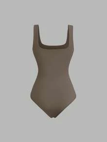 Sweetra Body casual de mujer de unicolor con tirantes anchos y fruncido - Multicolor - Ver 3