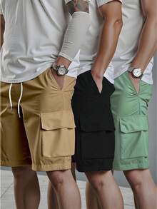 Manfinity Dauomo Men's Casual Shorts With Pockets 3 Pieces Set - Multicolor - View 1