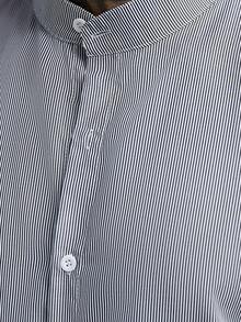 Manfinity Homme Kemeja Pria Lengan Panjang Kasual Kancing Depan Motif Garis-garis, Hadiah untuk Pacar, Cocok untuk Acara Musim Gugur - MultiWarna - View 3