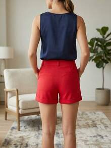 Short de verano para mujer - Rojo - Ver 2