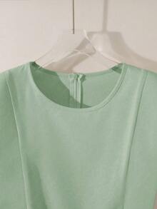 Elenzga Vestido corto elegante y romántico para vacaciones, trabajo y uso diario - verde menta - Ver 5