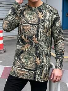 Men's Casual Random Print T-Shirt, Spring/Autumn - Multicolor - View 4