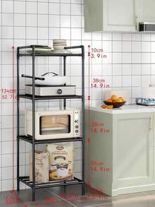1pc Metal Shelving Unit, Bathroom Storage Rack, Freestanding Multi-Tier Organizer Shelf, Adjustable For Bathroom, Kitchen, Office, Living Room, Ideal Gift - Multicolor - View 16
