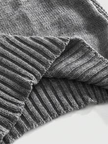 Sweetness Women's Sexy High Neck Backless Tight Mini Ultra Short Sweater Dress - Dark Grey - View 5