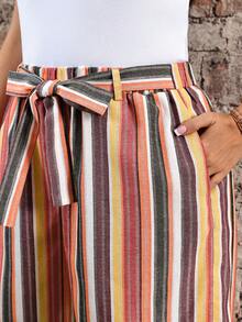 EMERY ROSE Quần short nữ size lớn in họa tiết cây nhiệt đới dáng rộng có túi, phù hợp cho đi du lịch và mặc phong cách phương Tây - Nhiều màu - Xem 7