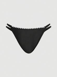 SHEIN MOD Women's Black Spaghetti Strap Bikini Set Beach Party Summer Sexy - Black - View 6