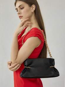 MOTF LADIES SHOULDER BAG, EXQUISITE AND SIMPLE COMMUTER CLUTCH BAG - Black - View 1