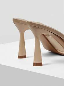 MOTF PREMIUM BOW DECOR MULE SOLID HEELED SANDALS VACATION SHOES, FOR SUMMER NEW YEAR HOLIDAY, SPRING SHOES, SPRING BREAK EASTER PROM HEELS FOR CHRISTMAS SUMMER SHOES - nude - View 8