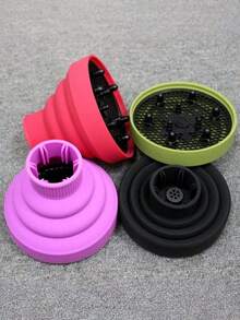 1 Buah Penutup Diffuser Pengering Rambut Silikon Lipat Universal untuk Mengeringkan dan Mengeriting Rambut, Kompatibel dengan Nozzle 4-5CM, Alat Penata Rambut untuk Rumah, Salon, Perjalanan, dan Kebutuhan Penting, Tutup Lembut Tahan Panas - MultiWarna - View 5