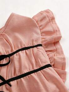 Weeklong Plus Size Bow Blouse - Dusty Pink - View 4