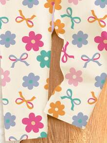 Souflis Souflis [Random 4pcs Sent]Spring/Summer Series, Dopamine Cream Spring/Summer Color Palette, Bohemian Style Floral, Daisy, Plant, Bow Pattern, - Multicolor - View 4