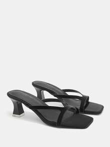 CUCCOO CURVES Women's Shoes Simple And Fashionable Black Fattened Large Size Wide Last Slippers - Black - View 6